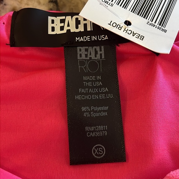 Beach Riot Celine Cutout One-Shoulder One-Piece Swimsuit Strawberry Moon Sz XS - Picture 10 of 11